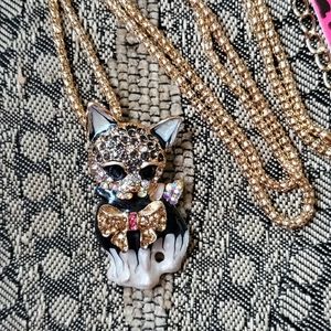 Betsey Johnson kitty necklace